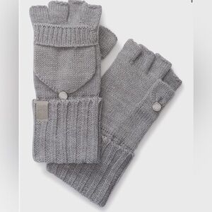 Calvin Klein Metallic Gray Knit Gloves